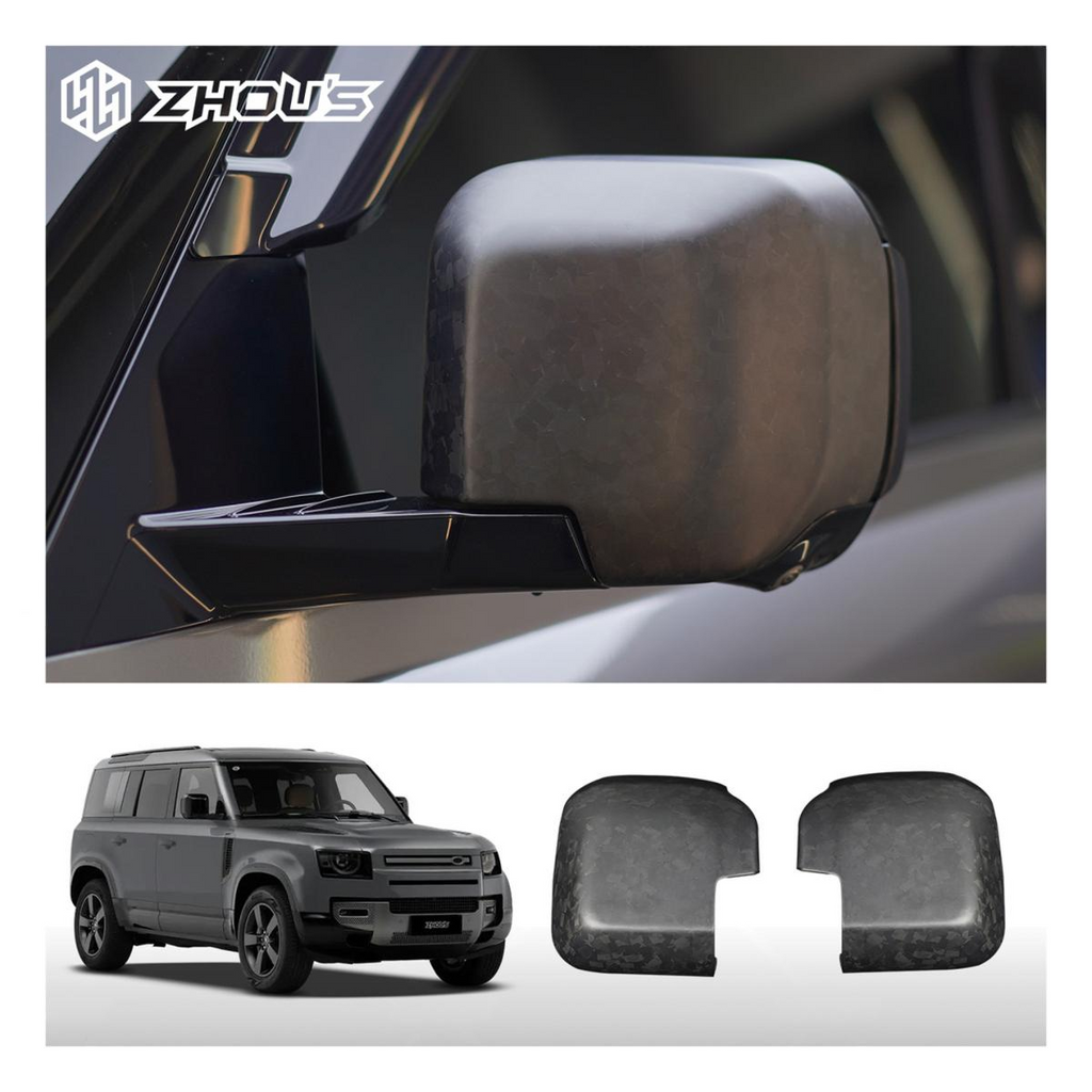 TITANSCHILD – Forged Carbon Spiegelkappen für Land Rover Defender L663 - Nahaufnahme