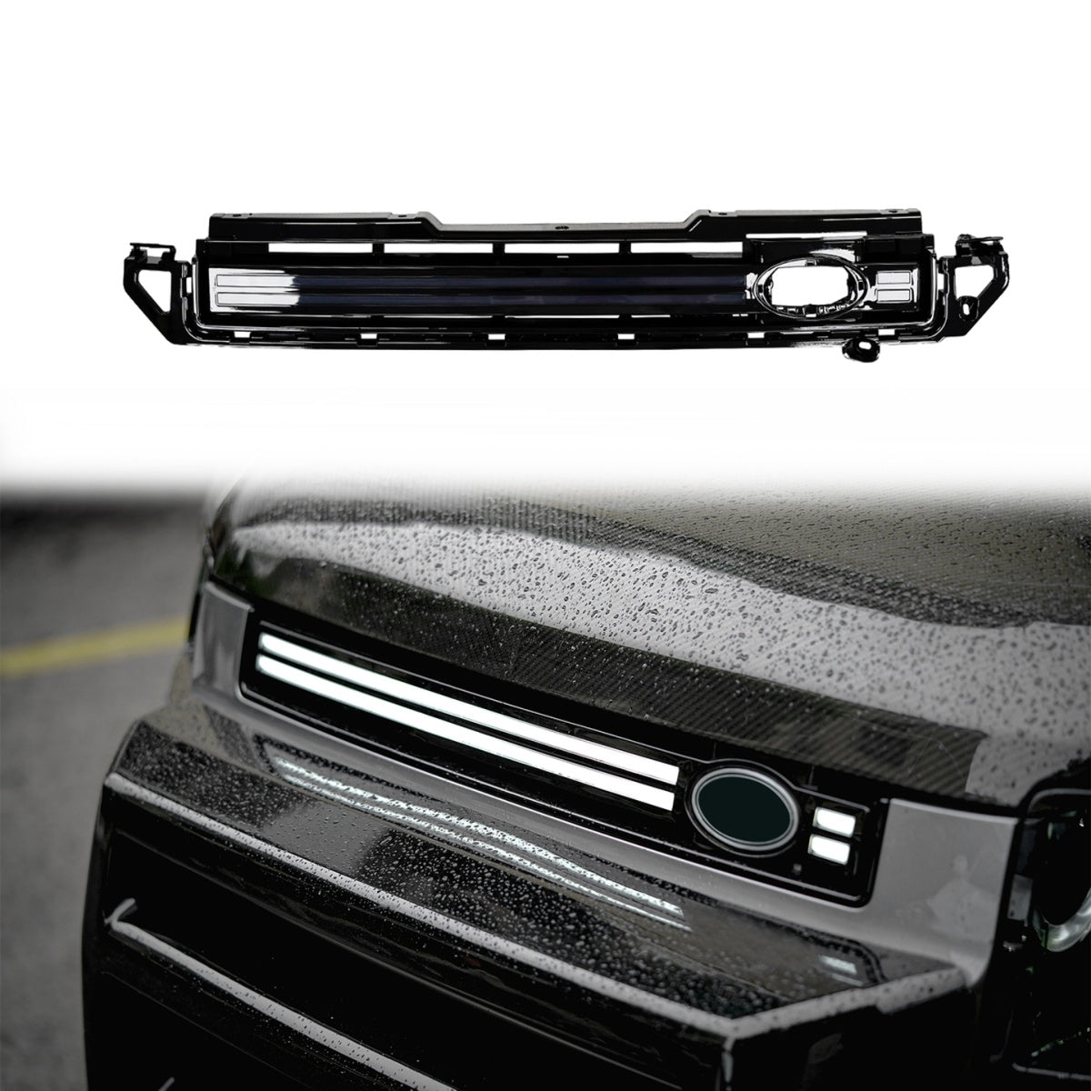 TITANSCHILD – Frontgrill mit LED für Land Rover Defender - Seitenansicht