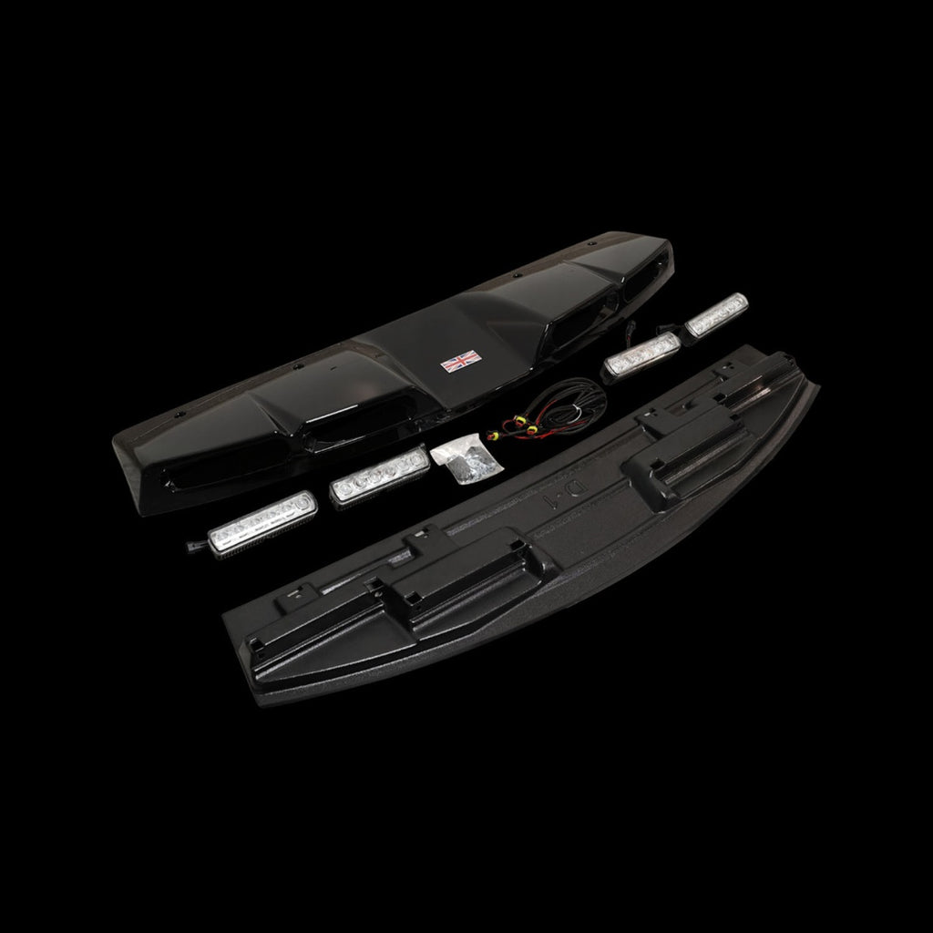 TITANSCHILD – Dachspoiler mit LED-Frontleuchte für Defender - Nahaufnahme