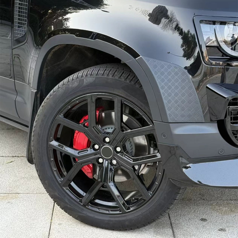 TITANSCHILD – Rote Bremssattelkappen für Land Rover Defender - Seitenansicht